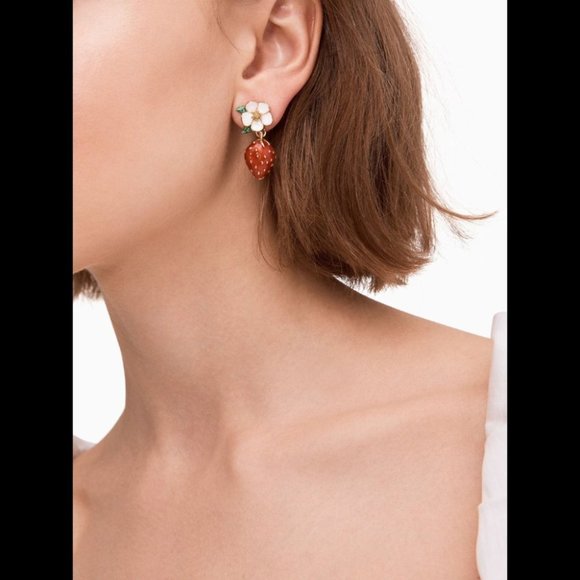 Kate Spade Picnic Perfect Strawberry Earrings (Includes Dust Bag) (NEW) - Picture 3 of 12